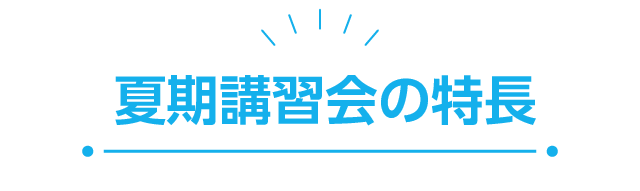 夏期講習会の特長