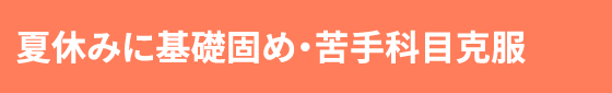 夏休みに基礎固め・苦手科目克服