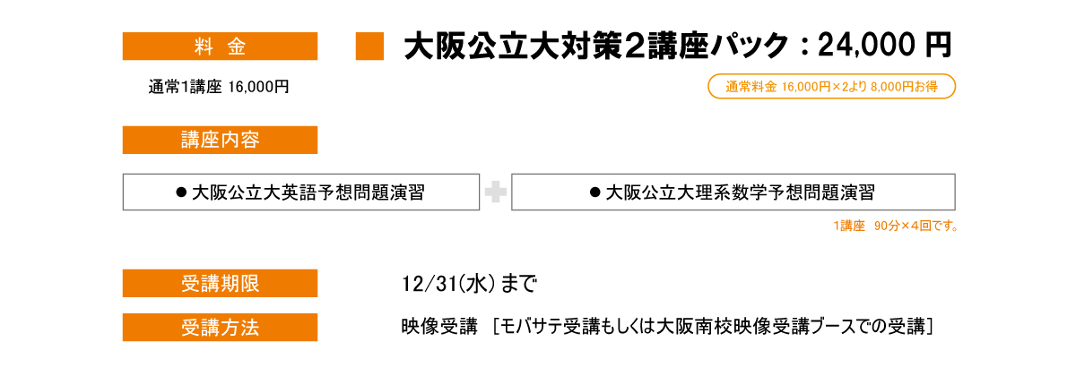 大阪公立大予想問題パック