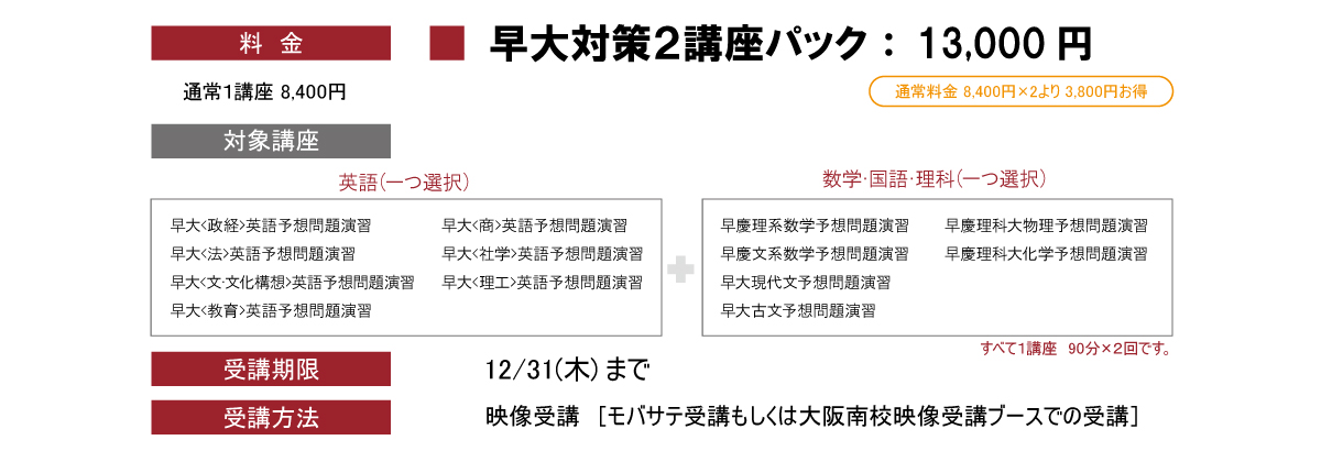 早大予想問題パック