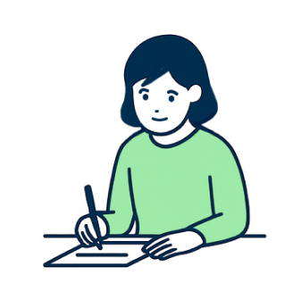 申し込みしているイラスト