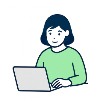 パソコンを操作しているイラスト
