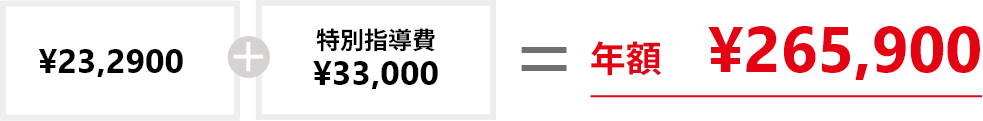 ¥23,2900+特別指導費¥33,000=年額¥265,900