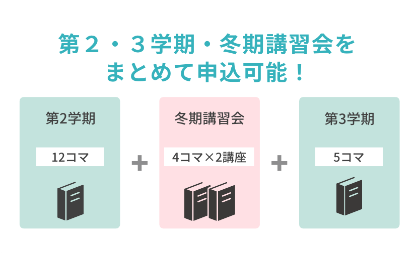 第2・3学期・冬期講習会をまとめて申込可能！