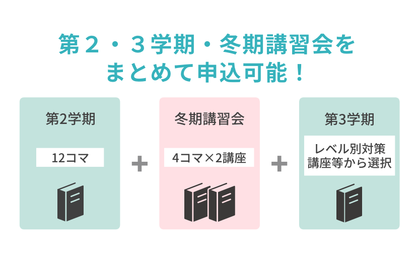第2・3学期・冬期講習会をまとめて申込可能！